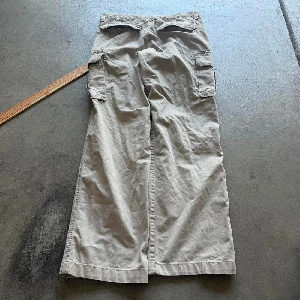 34x30 Tan Baggy Wide Leg Cargo Pants Y2K 2000s Vintage